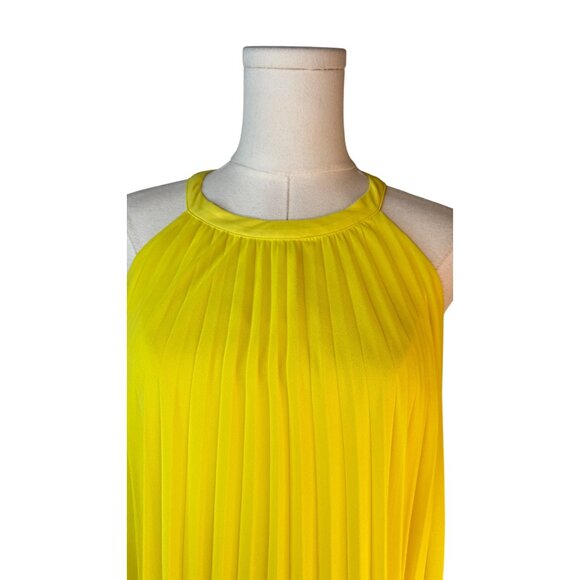 2/$30 ZARA Medium Yellow Pleated Sleeveless Dress Medium - Picture 6 of 15